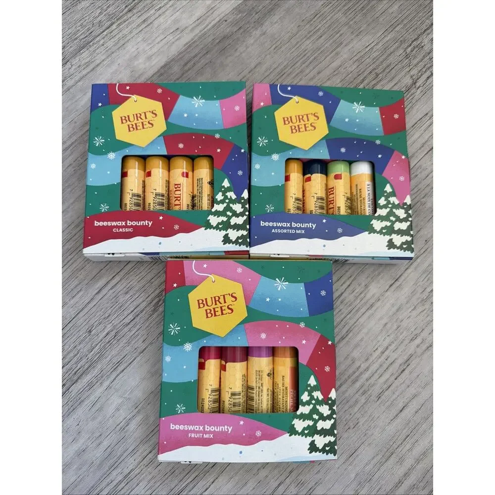 Lot of 3 Pack Burt's Bees Beeswax Bounty Classic, Assorted, Fruit Mix 12 Total